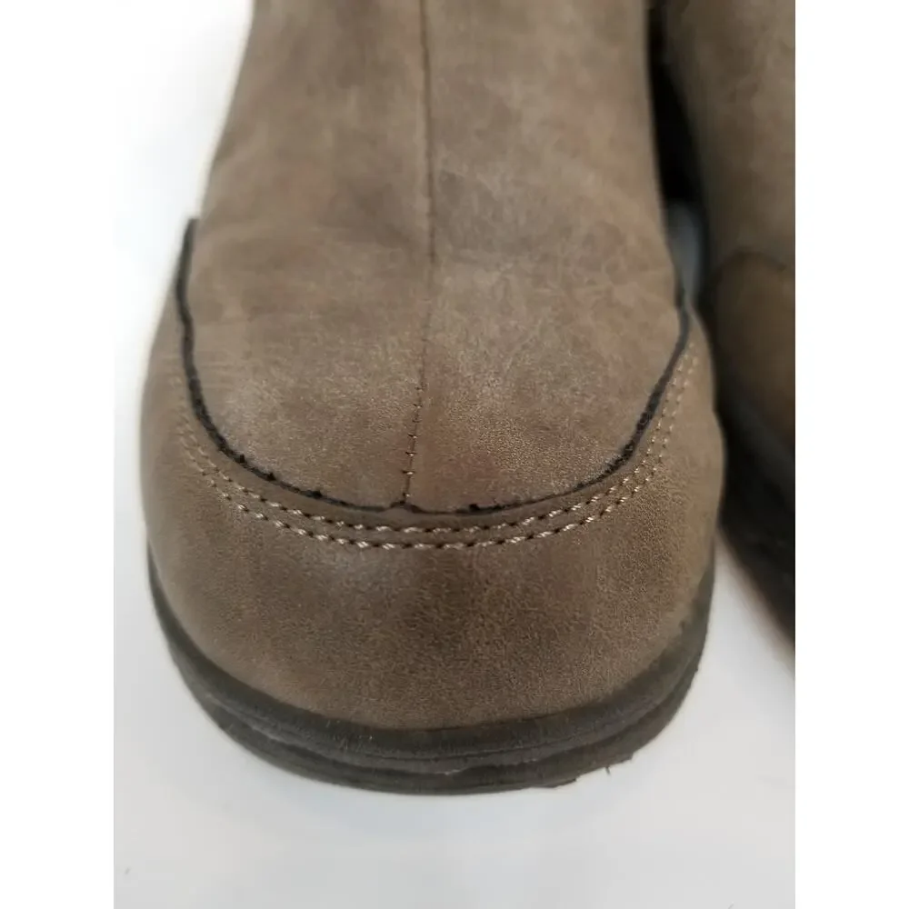 JBU by Jambu Haven Faux Fur Trim Ankle Boots Taupe Tan Women's Size 7.5